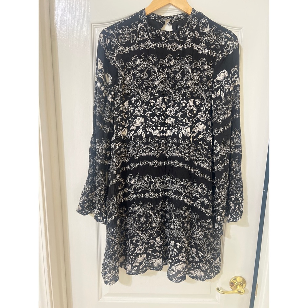 Beautiful black floral dress from Anthropologie, lightly worn